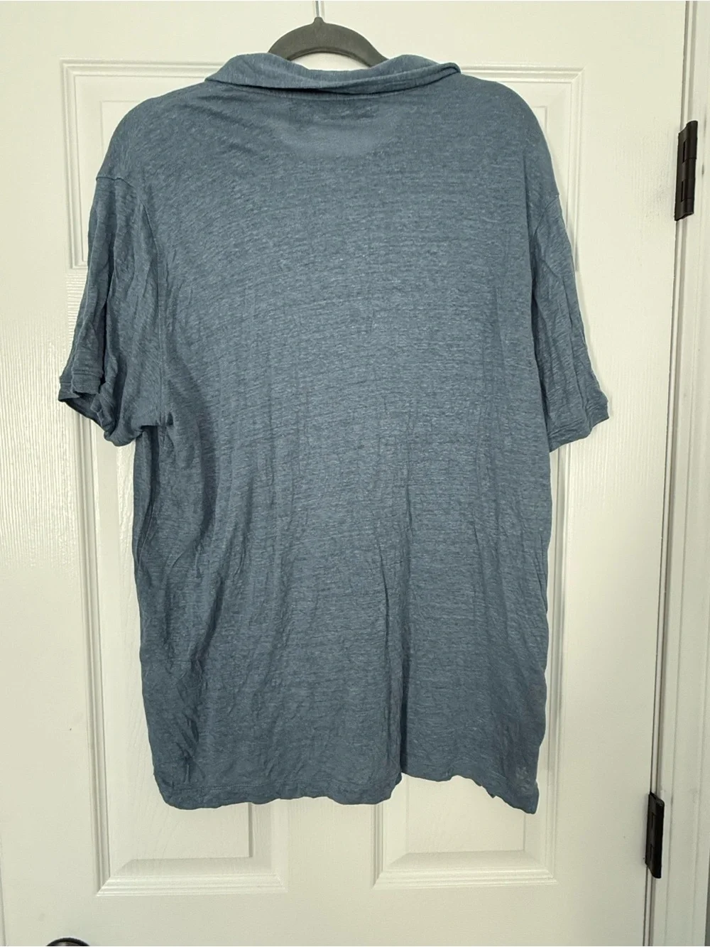 Christian Lacroix Slate Blue Polo Shirt 100% linen- size L